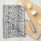 Linge De Cuisine Tribal Batik - nuances de gris / gris (Quart Plié)