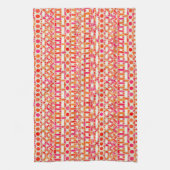 Linge De Cuisine Tribal Batik - tons orange et rose (Vertical)