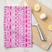 Linge De Cuisine Tribal Batik - tons roses (Quart Plié)