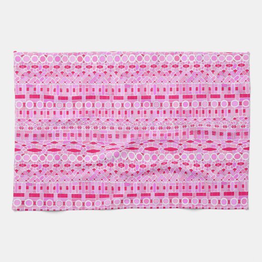 Linge De Cuisine Tribal Batik - tons roses (Horizontal)
