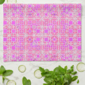 Linge De Cuisine Tribal Batik - tons roses et orchidées (Plié)