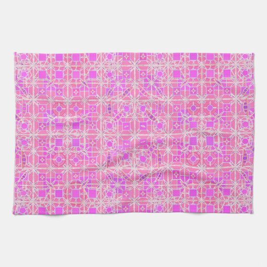Linge De Cuisine Tribal Batik - tons roses et orchidées (Horizontal)