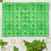 Linge De Cuisine Tribal Batik - tons verts (Plié)