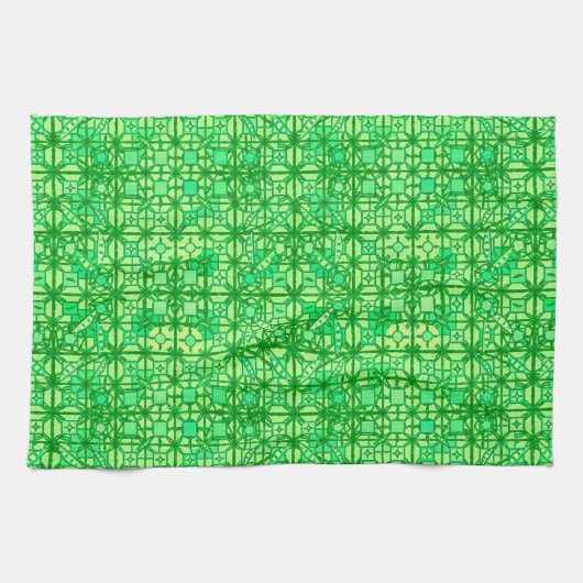 Linge De Cuisine Tribal Batik - tons verts (Horizontal)