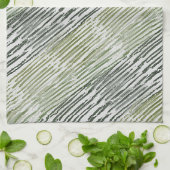 Linge De Cuisine Tribal Green Stripes Abstract Pattern (Plié)