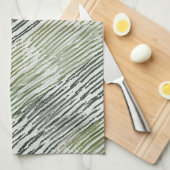 Linge De Cuisine Tribal Green Stripes Abstract Pattern (Quart Plié)