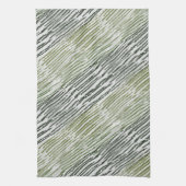 Linge De Cuisine Tribal Green Stripes Abstract Pattern (Vertical)