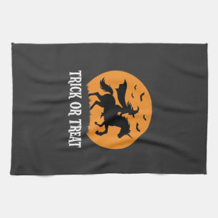Linge De Cuisine Trick or Treat Sorcière Licorne Halloween Design_1