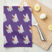 Linge De Cuisine Trick Ou Traiter Le Fantôme Avec Le Bouchon Citrou (Quart Plié)