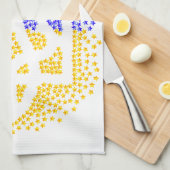 Linge De Cuisine Trident heraldique ukrainien tryzub étoiles disper (Quart Plié)