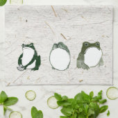 Linge De Cuisine Trio de grenouilles japonaises grumeuses crapauds  (Plié)