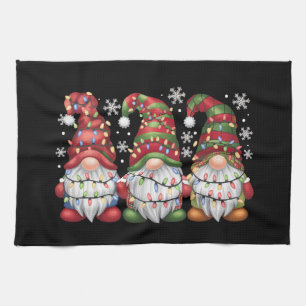 Linge De Cuisine Trois Buffles Gnomes Plaid Red Christmas