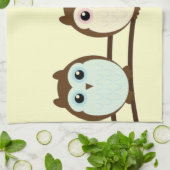 Linge De Cuisine Trois Chouettes colorées (Plié)