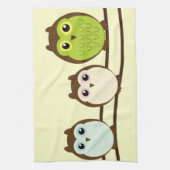 Linge De Cuisine Trois Chouettes colorées (Vertical)