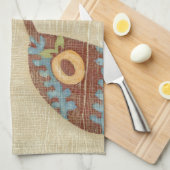 Linge De Cuisine Trois Feuilles sur l'Arrière - plan Texture Linen (Quart Plié)