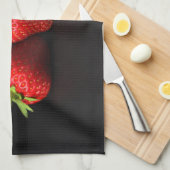 Linge De Cuisine Trois Fraises Sur Ktm Noir (Quart Plié)