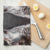 Linge De Cuisine Trois loups hurlant (Quart Plié)