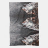 Linge De Cuisine Trois loups hurlant (Vertical)