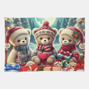 Linge De Cuisine Trois mignons Nounours Joyeux Noël