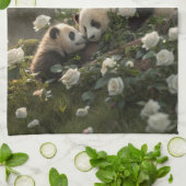 Linge De Cuisine Trois mignons Pandas (Plié)