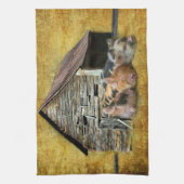 Linge De Cuisine Trois Petits Cochons À La Grange Rustique Snoozing (Vertical)