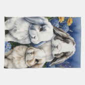 Linge De Cuisine Trois petits lapins de lop (Horizontal)