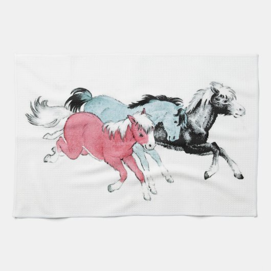 Linge De Cuisine Trois poneys (Horizontal)