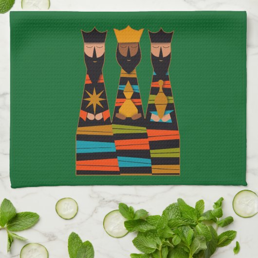 Linge De Cuisine Trois Sages Modernes de la Mi-Siècle (Plié)