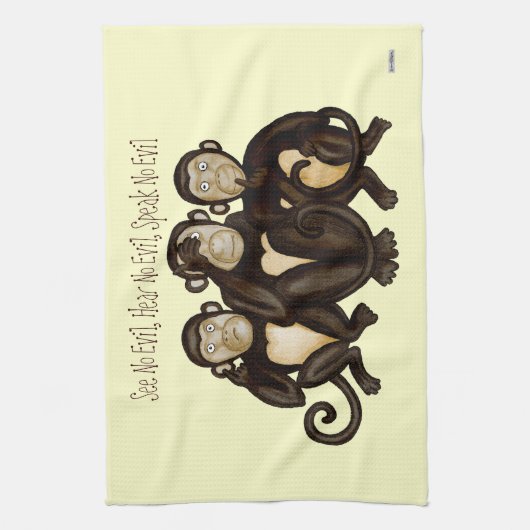 Linge De Cuisine Trois singes sages (Vertical)