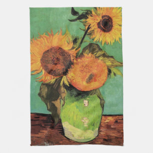 Linge De Cuisine Trois tournesols dans un vase de Vincent van Gogh
