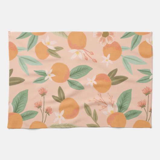 Linge De Cuisine Tropical Citrus Floral Rose (Horizontal)