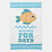 Linge De Cuisine Tropical Fish Beach Waves for Days Customizable (Vertical)