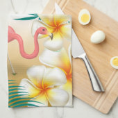 Linge De Cuisine Tropical Flamants roses Beach Paradise (Quart Plié)