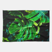 Linge De Cuisine Tropical Monstera Glow – Jungle Leaf Photography (Horizontal)