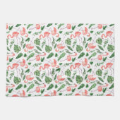 Linge De Cuisine Tropical Pink Flamingo Pattern v2 (Horizontal)
