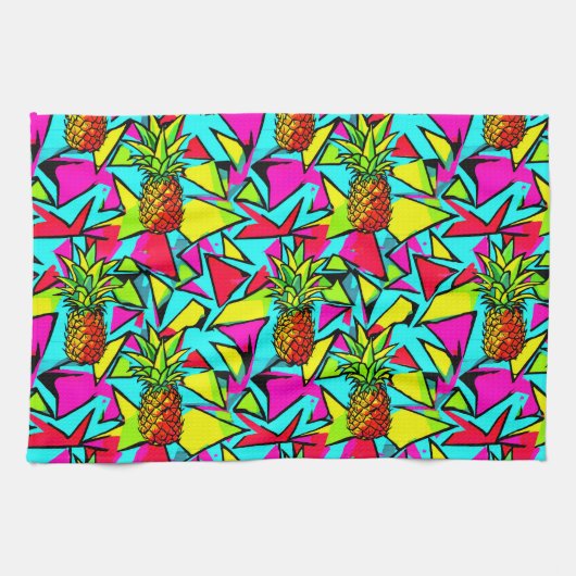 Linge De Cuisine Tropical Pop Ananas (Horizontal)