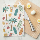 Linge De Cuisine Tropical Summer Beach Pattern (1) (Quart Plié)