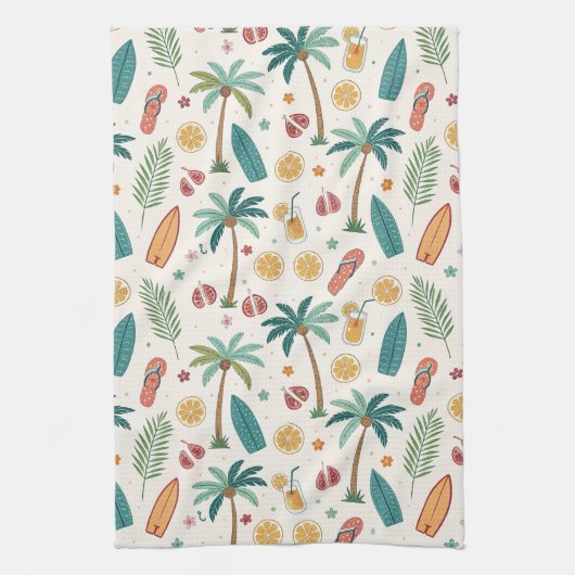 Linge De Cuisine Tropical Summer Beach Pattern (1) (Vertical)