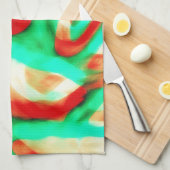 Linge De Cuisine Tropical Tones Waves Abstract Art Kitchen Towel (Quart Plié)