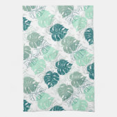 Linge De Cuisine Tropique à motif turquoise et gris (Vertical)