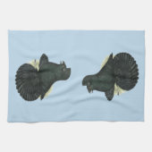 Linge De Cuisine Trumpeter Pigeon noir (Horizontal)
