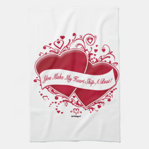 Linge De Cuisine Tu Fais Sauter Mon Coeur D'Un Beat ! Cœurs rouges