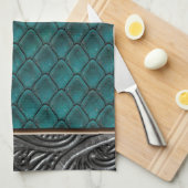 Linge De Cuisine Tueur gothique Teal (Quart Plié)