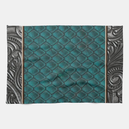 Linge De Cuisine Tueur gothique Teal (Horizontal)