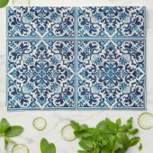 Linge De Cuisine Tuile bleue portugaise (Plié)