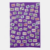 Linge De Cuisine tuiles de MahJong (symboles) sur fond violet (Vertical)