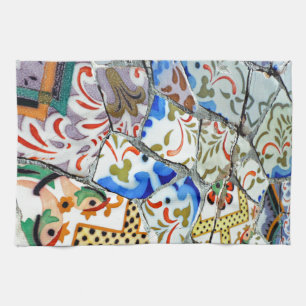 Linge De Cuisine Tuiles de mosaïque de Guell du parc de Gaudi