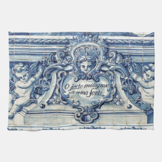 Linge De Cuisine Tuiles murales portugaises bleues et blanches avec (Horizontal)