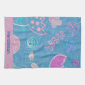 Linge De Cuisine Tulipe florale moderne rose et violet (Horizontal)