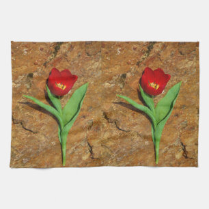 Linge De Cuisine Tulipe jaune et rouge